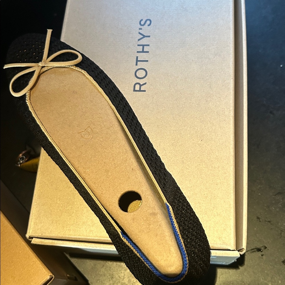 NIB Rothy's the ballet flat in noir mesh Black and Tan Flats size 11.5 - Picture 8 of 10